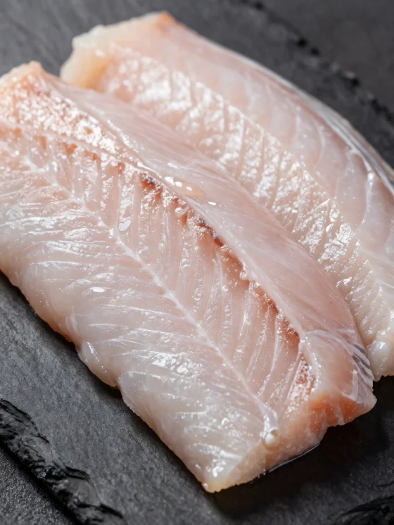 Філе свіжого вугра зі спеціями на дерев’яній дошці