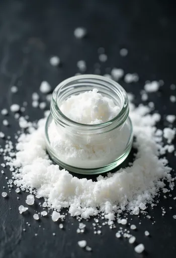 Аскорбінова кислота у формі порошку в маленькій мисці з дерев'яною ложкою