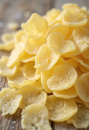 Картопляні пластівці як кухонний інгредієнт у мисці, розсипані з дерев'яною ложкою