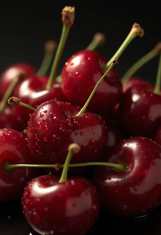 Свіжа черешня на столі, компот та тарілка з ягодами