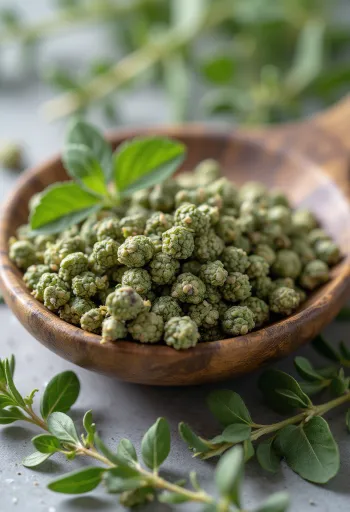 Мелений та сушений майоран у кухонному інтер'єрі