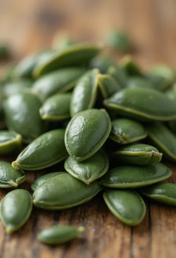 Гарбузове насіння очищене та в шкарлупі в дерев'яних мисках