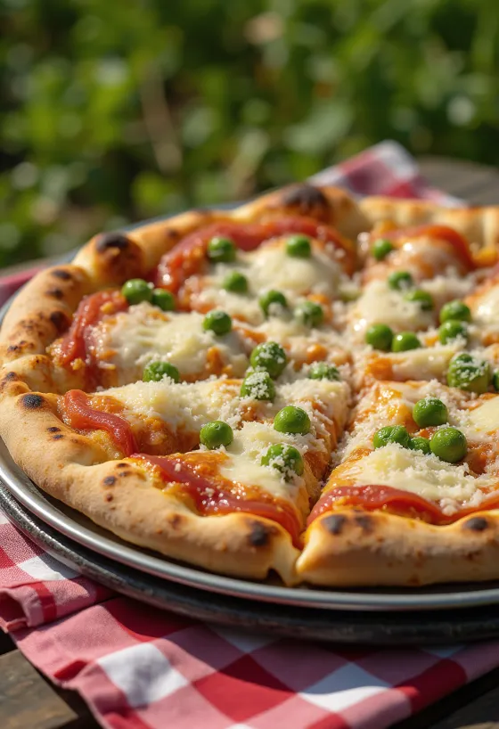 Pizza ai Piselli із зеленим горошком та сиром