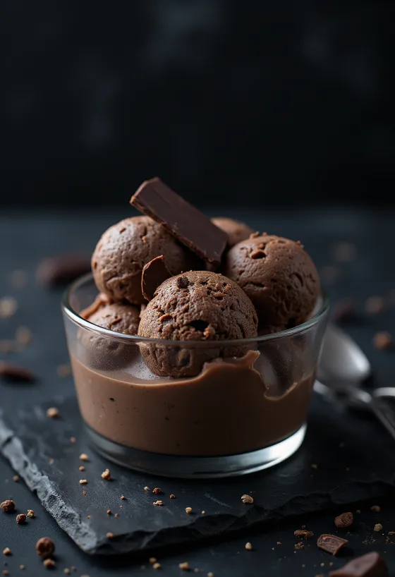 М'ятно-шоколадне парфе, подане до столу