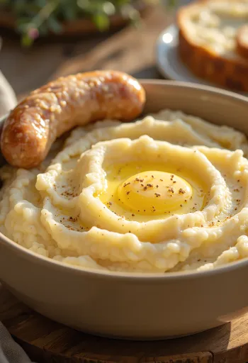 Кремове картопляне пюре, змішане з маслом і вершками