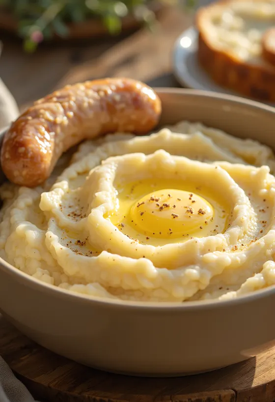Кремове картопляне пюре, змішане з маслом і вершками