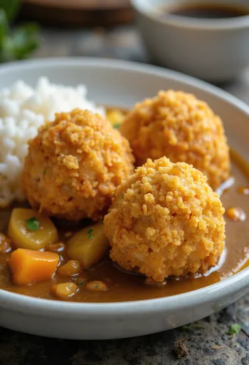 Хрусткі смажені устриці подані з японським соусом каррі