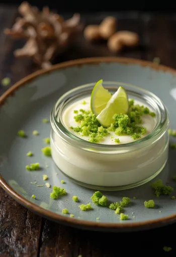 Лаймова панна-котта подана