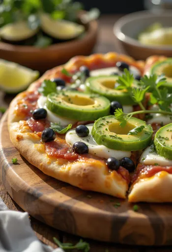 Pizza Mexicana з перцем халапеньйо, чорною квасолею та авокадо
