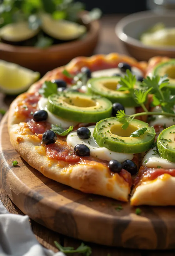 Pizza Mexicana з перцем халапеньйо, чорною квасолею та авокадо