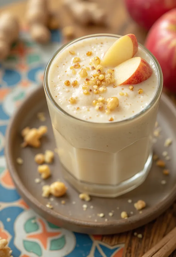 Яблучно-імбирний смузі зі свіжим яблуком та тертим імбиром