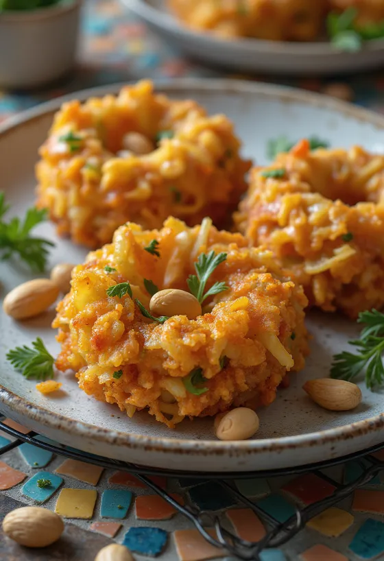 Какіаге з арахісом, корейська хрустка страва з овочами