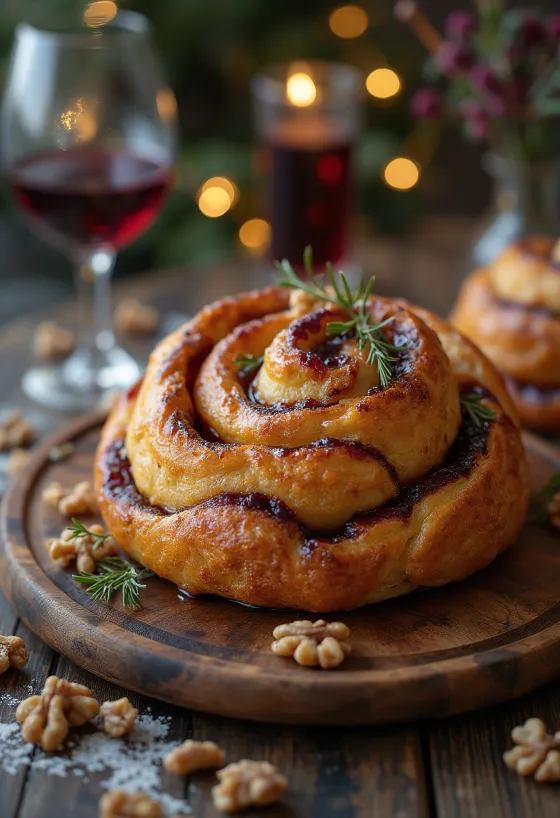 Кюртош калач з глінтвейном, подача