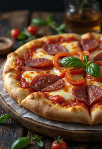 Pizza alla Campagnola з салямі та овочами