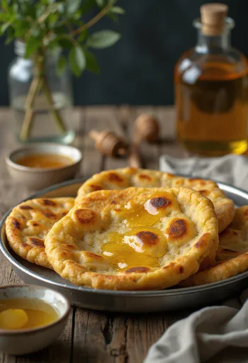 Маккі кі роті з медом, хрусткий кукурудзяний хліб, подається з медом