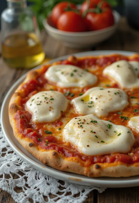 Піца alla Mozzarella di Bufala з моцарелою ді буфала та базиліком