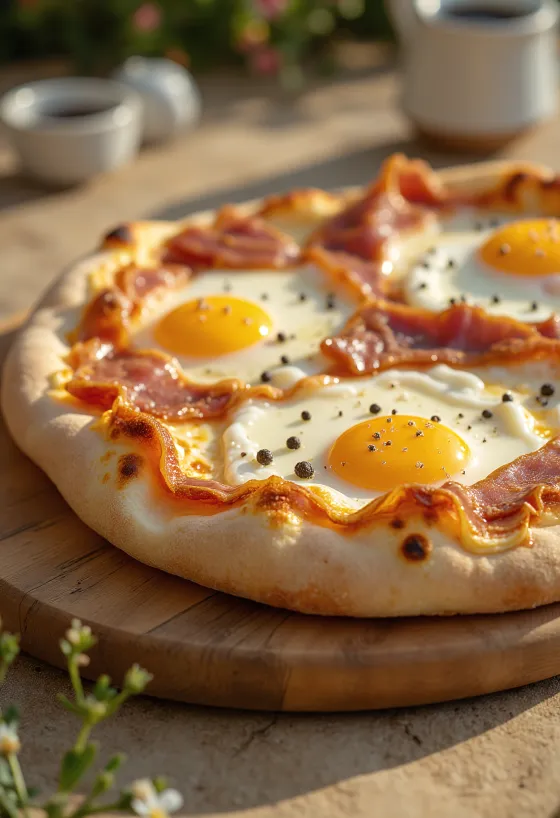 Піца alla Pancetta e Uova з беконом та яйцем