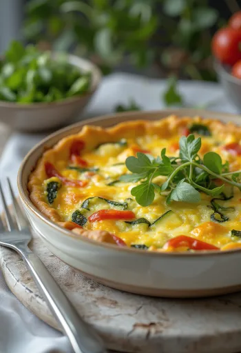 Овочевий кіш без тіста, нарізаний шматочками