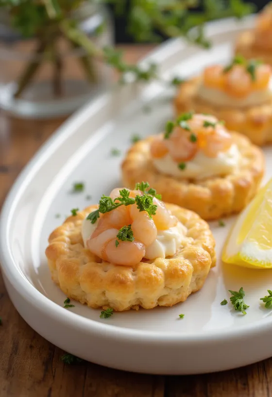 Скагенрора на міні-крекерах, прикрашена свіжою петрушкою