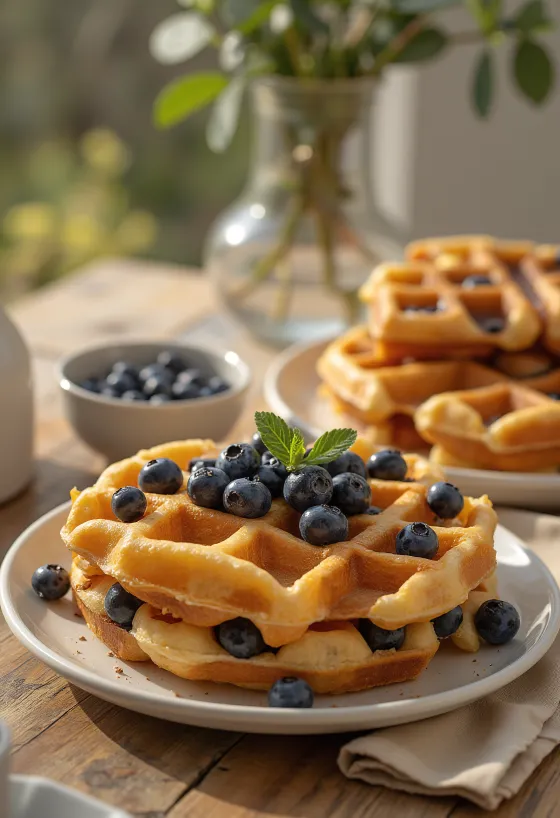 Снек-вафлі з шоколадом і чорницею