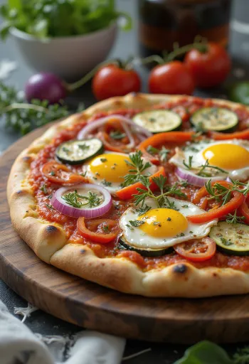 Pizza del Contadino зі смаженими овочами та сиром моцарела