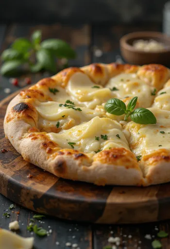 Піца ai Formaggi подана з різними сирами та свіжим базиліком