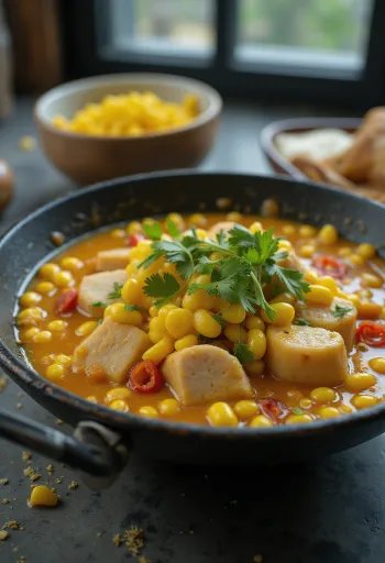 Bicol Express з кукурудзою, багата та апетитна страва з кокосовим молоком