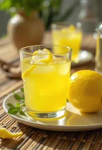 Лимонний лікер, поданий у пляшці