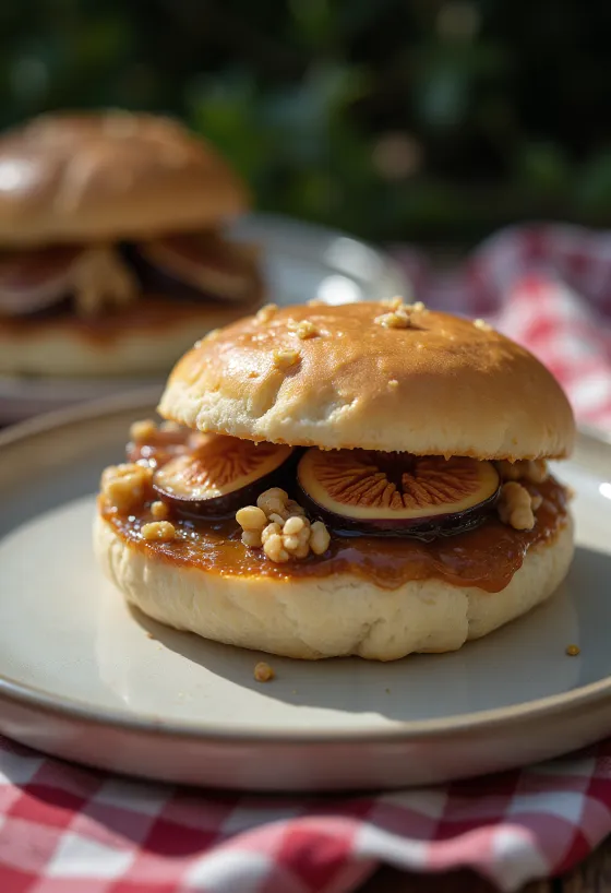 Бао-цзи з інжировим джемом та горіхами при подачі