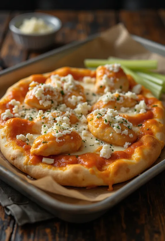 Піца Buffalo chicken з гострою куркою та блакитним сиром