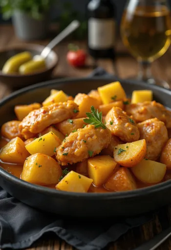 Соковита курка з хрусткою картоплею кубиками
