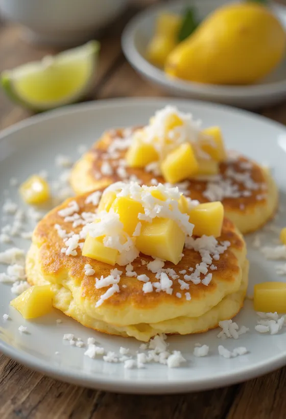 Млинці на кокосовому молоці подані