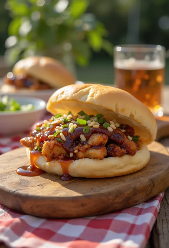 Teriyaki Chicken Bao з соусом теріякі та кунжутом