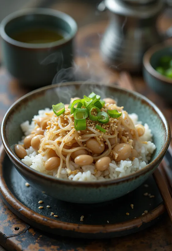 Рис з натто в японському стилі