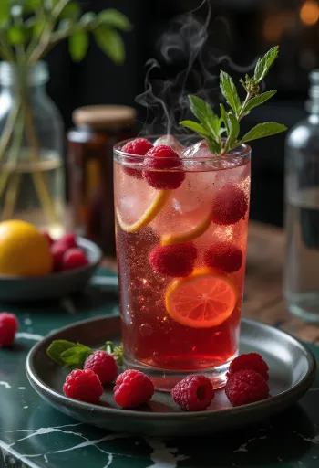 Малиновий сидр у склянці