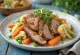 Копчений ошийок з тушкованими овочами
