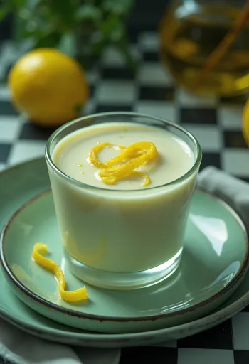 Базилікова панна-котта, подана на стіл