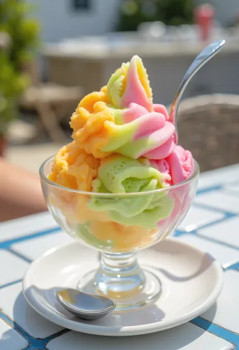 Різнокольоровий фруктовий шербет