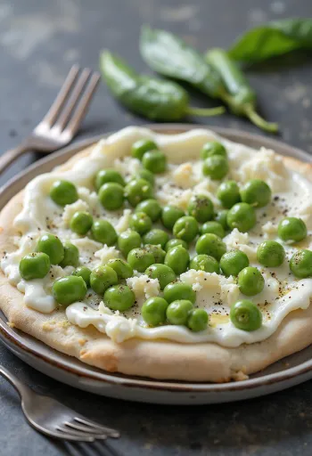 Pizza ai piselli з зеленим горошком та рікоттою