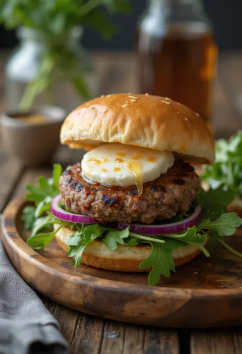 Бургер з Козячим Сиром подача