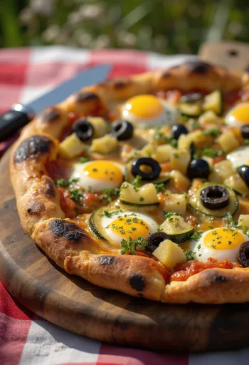 Pizza alla caponata зі смаженими овочами та моцарелою