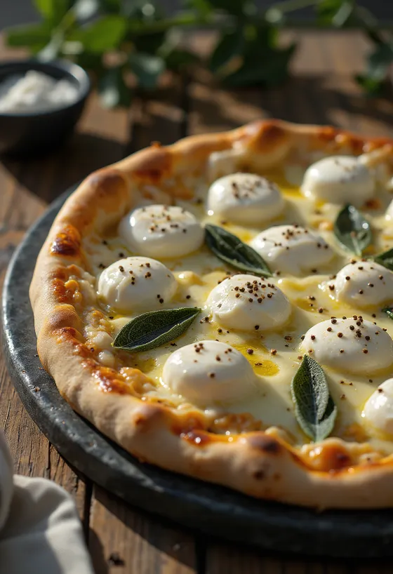 Pizza alla salvia зі свіжою шавлією та рікоттою