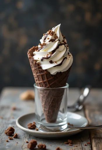 Домашнє морозиво Cornetto Brownie в ріжку