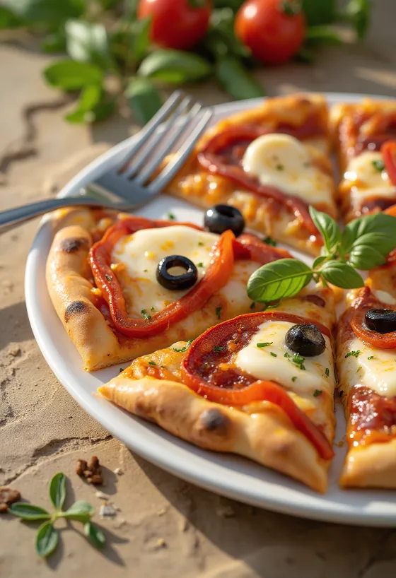Pizza Española з чорізо, червоним перцем та оливками